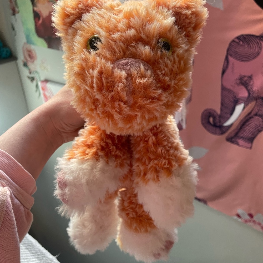 Handmade floppy crochet orange cat